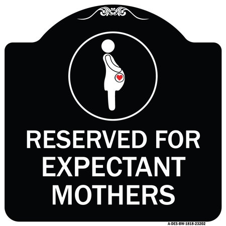 SIGNMISSION Reserved for Expectant Mothers W/ Graphic Heavy-Gauge Aluminum Sign, 18" L, 18" H, BW-1818-23202 A-DES-BW-1818-23202